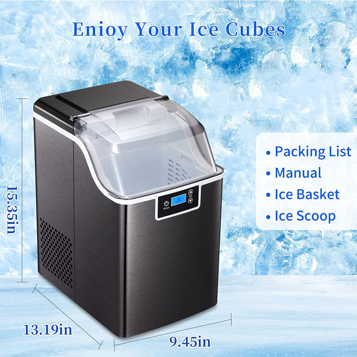 44 Lb. Lb. Daily Production Nugget Countertop Ice Maker Machine With Ice Scoop   Basket 